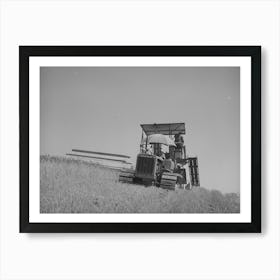 Caterpillar Drawn Combine Working In The Wheat Fields Of Whitman County, Washington By Russell Lee Art Print