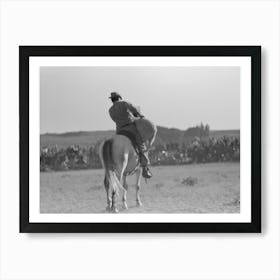 Untitled Photo, Possibly Related To Cowboy On Horse, Bean Day Rodeo, Wagon Mound, Mew Mexico By Russ Art Print