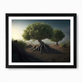 Young Trees Growing On The Ground Art Print