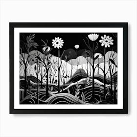 Nature Abstract Black And White 8 Art Print