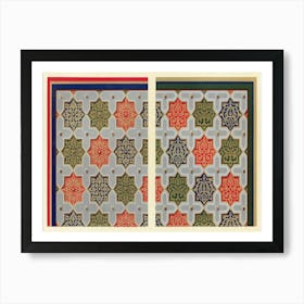 Arabic Art Pattern, Emile Prisses D’Avennes, La Decoration Arabe, Digitally Enhanced Lithograph From Own9 Art Print