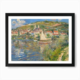 Tranquil Waterside Sanctuary Painting Inspired By Paul Cezanne Art Print