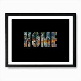 Home Poster Vintage Forest Photo Collage 2 Art Print