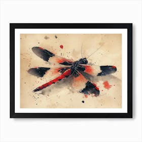 Calligraphic Wonders: Dragonfly Art Print