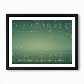 Abstract Image Of A Green And White Background With A Repeating Pattern Of Small Circles, Resembling A Starry Night Sky Or A Textured Surface Art Print