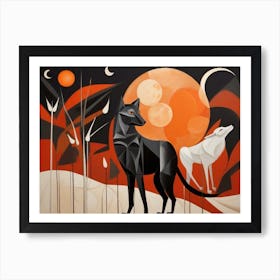 Wolf In The Moonlight 6 Art Print