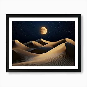 Moon In The Desert Art Print