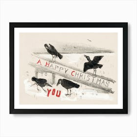 Christmas Card With Four Crows (1878–1917), Theo Van Hoytema Art Print