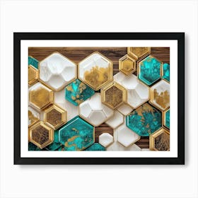 Marble Hexagons 1 Art Print