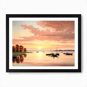 Sunset On The Lake 1 Art Print