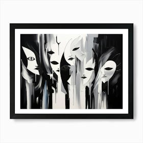 Spectrum Of Emotions Abstract Black And White 7 Art Print