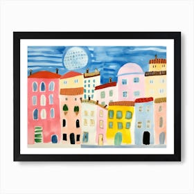 Parma Italy Cute Watercolour Illustration 3 Art Print