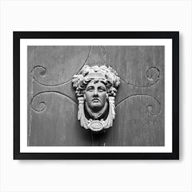 Queretaro Door Knocker Bw Art Print