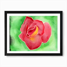 Rose On Green 34 Art Print