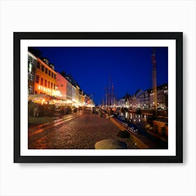 Copenhagen At Night Art Print