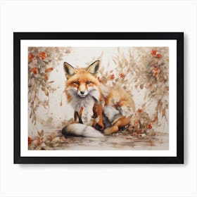 Fox painting Art Print