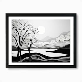 Nature Abstract Black And White 6 Art Print