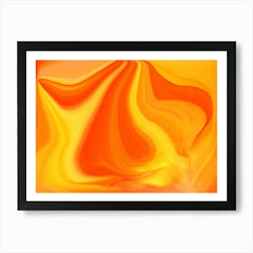 Abstract Orange and Yellow pattern painting Art Print