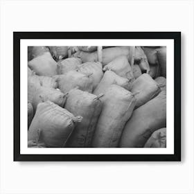 Untitled Photo, Possibly Related To Sacks Of Mohair In Storage At The Warehouse Of The Kimble Wool And Art Print