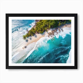 Aerial View Of A Tropical Island 1 Art Print