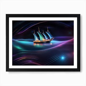 Ship In The Sea 3 Art Print