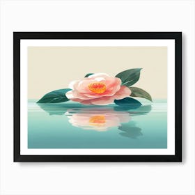 Pink Flower In Water Art Print