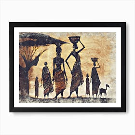 A Nice African Art Illustration With An Impasto Style 06 Art Print