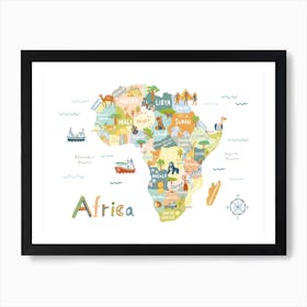 Africa Map Art Print