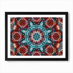 Modern Art Blue And Gold Pattern 1 Art Print