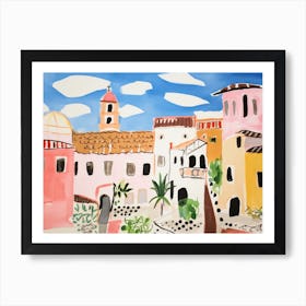 Forli Italy Cute Watercolour Illustration 4 Art Print