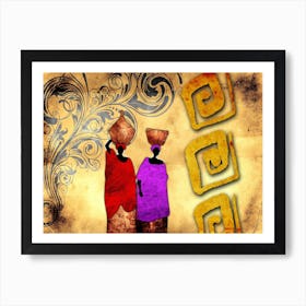 Tribal African Art Illustration In Painting Style 070 Art Print