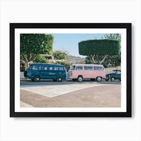 Dark blue, Pink Hippie Vans and a blue Beetle // Ibiza Travel Photography Art Print