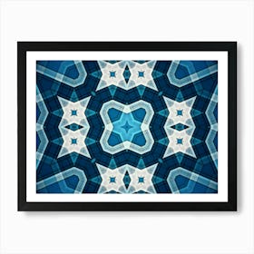 Abstract Pattern Of Blue Lines Art Print