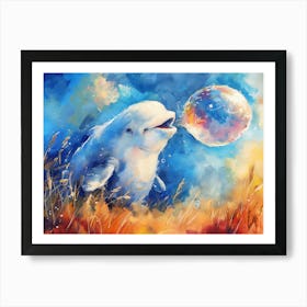 Baby Beluga Calling 2 Art Print