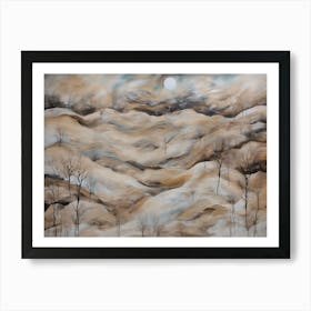 Abstract soft winter landscape Art Print