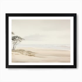 Muted Coastal Watercolor Painting Art Print