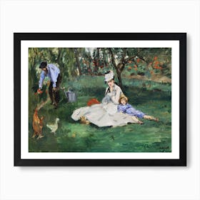 The Monet Family In Their Garden At Argenteuil, Claude Monetthe Monet Family In Their Garden At Argenteuil, Claude Monet Art Print