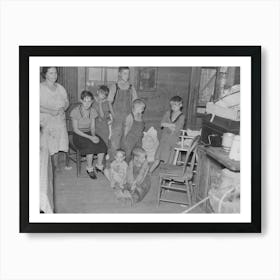 Family Of Frank Peaches In Their Living Room Farm Near Williston, North Dakota By Russell Lee Art Print