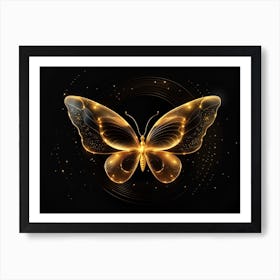 Golden Butterfly 20 Art Print