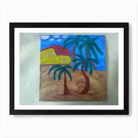 Palm Trees And House 1 Art Print