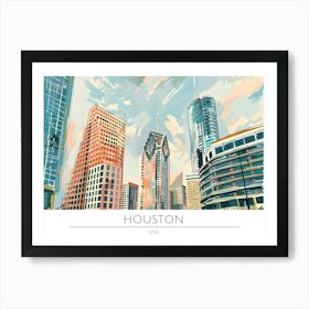 Houston Skyline Art Print