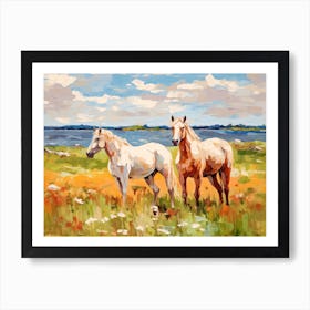 Horses Painting In Prince Edward Island, Canada, Landscape 4 Art Print