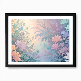 Abstract Floral Background With Pastel Colors Art Print