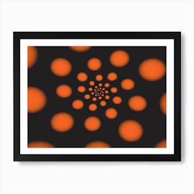 Orange Spiral Dots Art Print