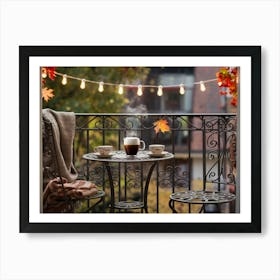 Autumn Leaves On A Balcony 1 Art Print