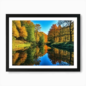 Serene Autumn Reflections 9 Art Print