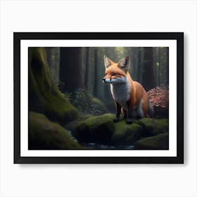 Gleaming Fox In The Heart Of The Deep Woods Art Print