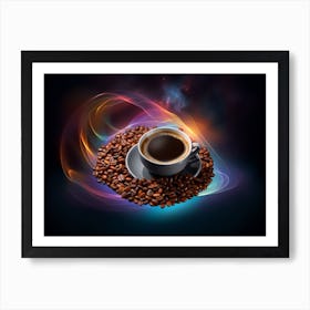Coffee Cup With Coffee Beans 3 Art Print