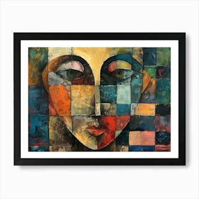 Modern Colorful Faces 1 Art Print