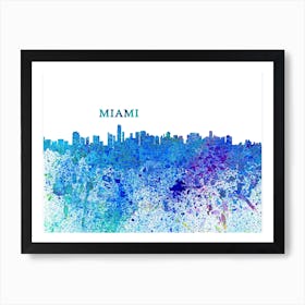 Miami Florida Skyline Splash Art Print